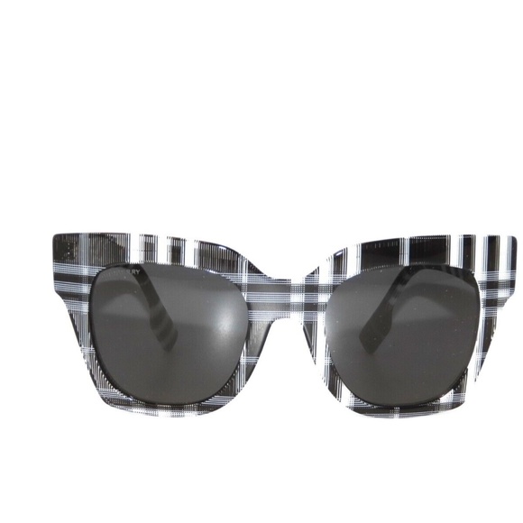Burberry 4364 399487 Check White Black Dark Gray Sunglasses BE4364 main image 4